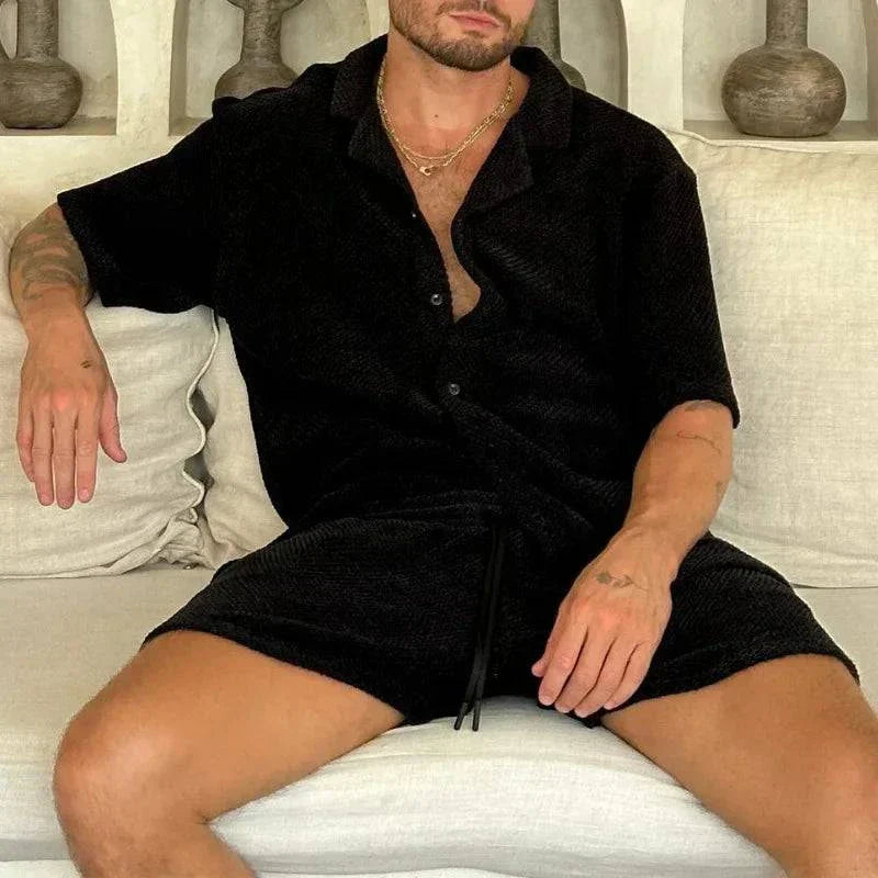 Men's Vintage Style Lightweight Casual Lounge Co-Ord Set-Omni Prime Goods