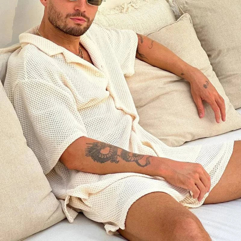 Men's Vintage Style Lightweight Casual Lounge Co-Ord Set-Omni Prime Goods