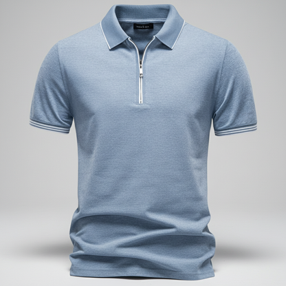 Men's Zip Polo Shirt-Omni Prime Goods