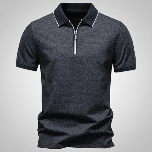 Men's Zip Polo Shirt-Omni Prime Goods