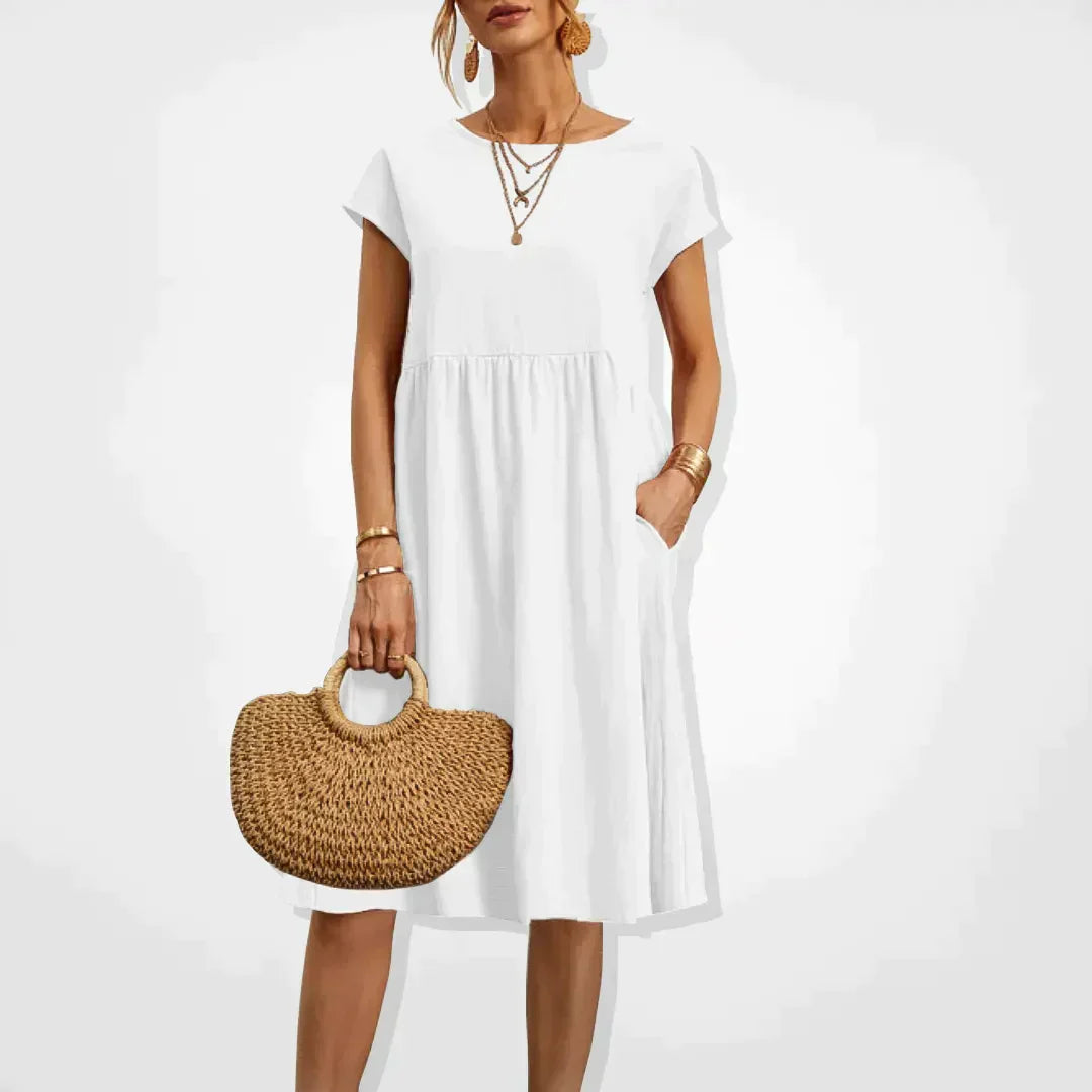 Milanie | Women's Empire-Style Summer Dress for Warm Weather-Omni Prime Goods