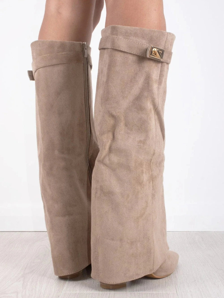 Milly | Women's Stylish Leather Thigh-High Boots with Buckle-Omni Prime Goods