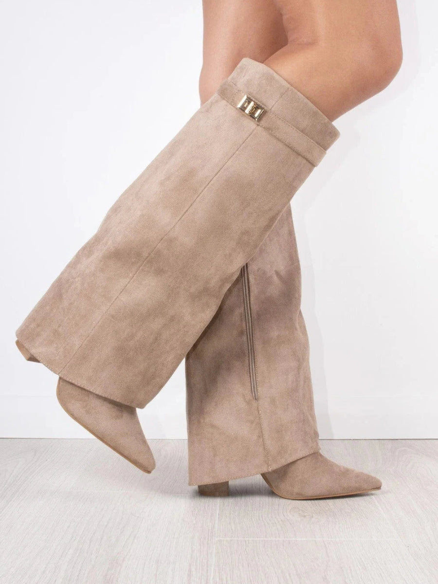 Milly | Women's Stylish Leather Thigh-High Boots with Buckle-Omni Prime Goods