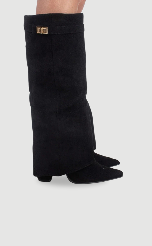 Milly | Women's Stylish Leather Thigh-High Boots with Buckle-Omni Prime Goods