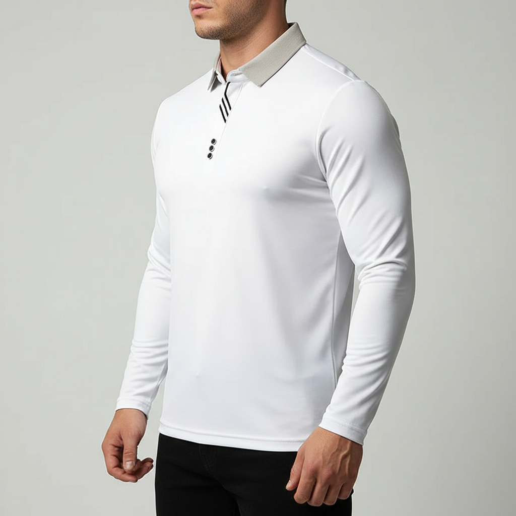 Men's Long-Sleeve Polo Shirt in Portofino Style