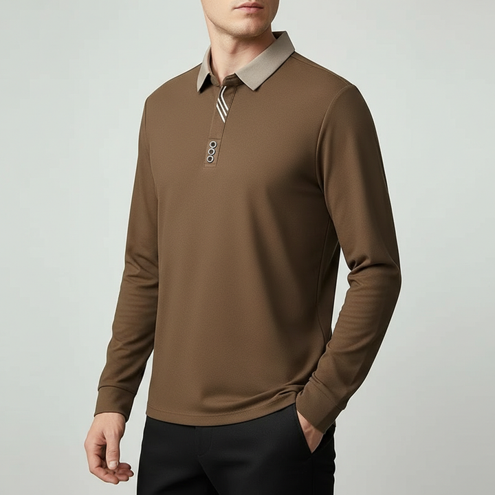 Men's Long-Sleeve Polo Shirt in Portofino Style