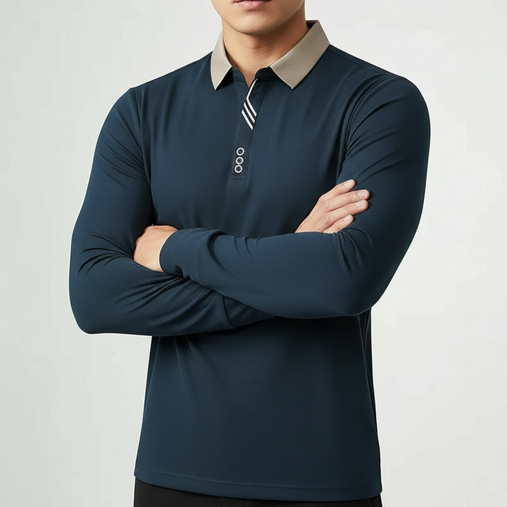 Men's Long-Sleeve Polo Shirt in Portofino Style