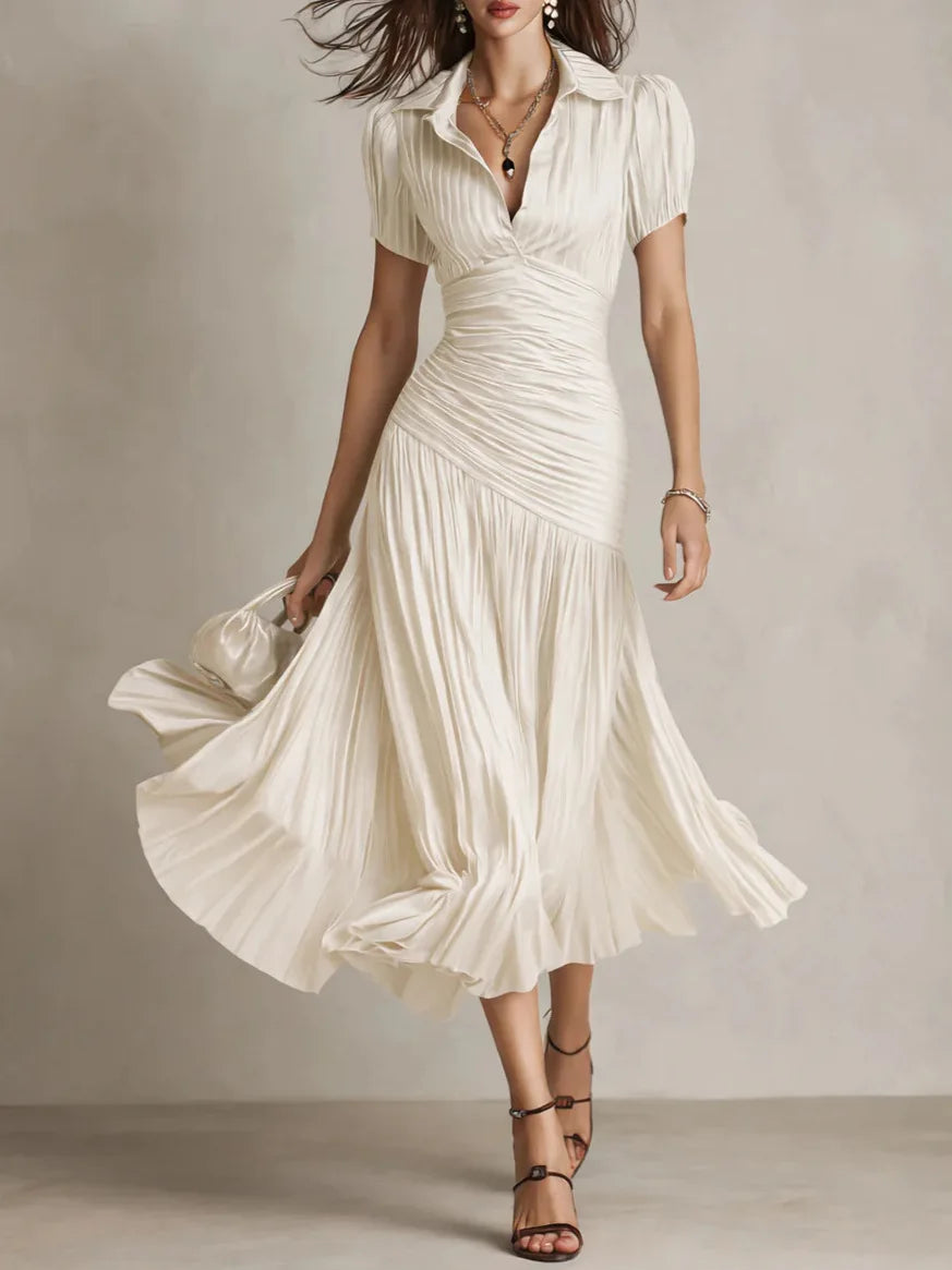 Monroe | Women's Pleated Midi Dress-Omni Prime Goods