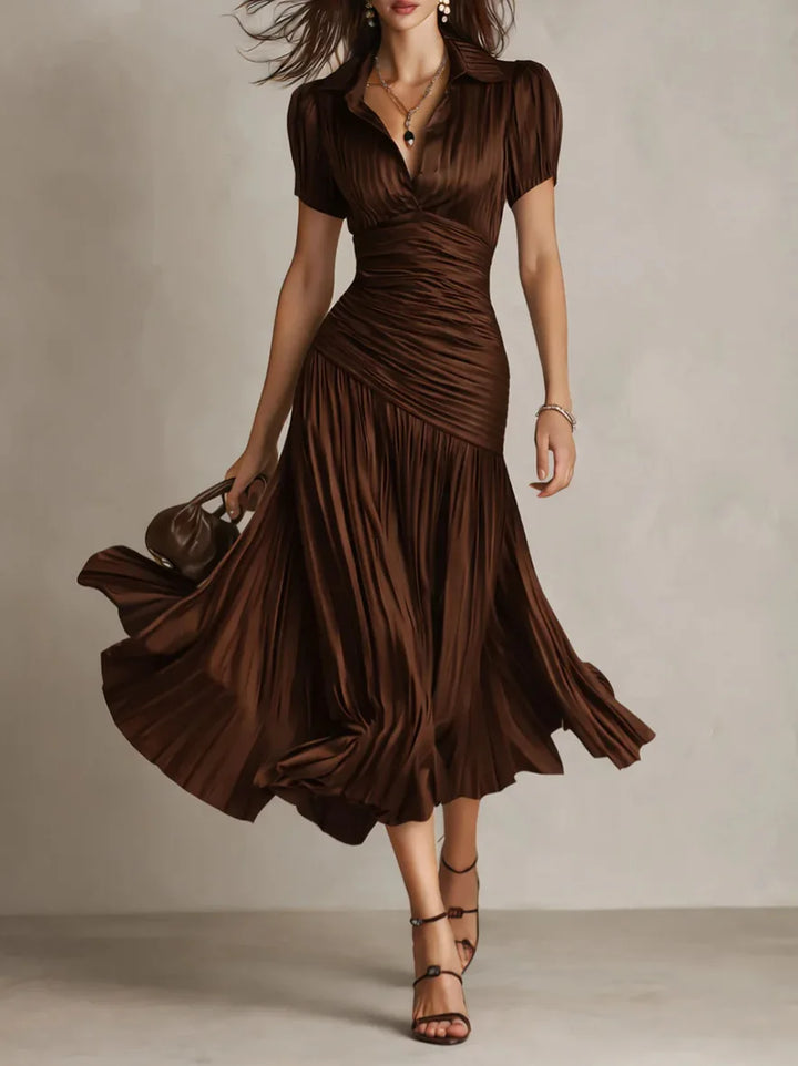 Monroe | Women's Pleated Midi Dress-Omni Prime Goods