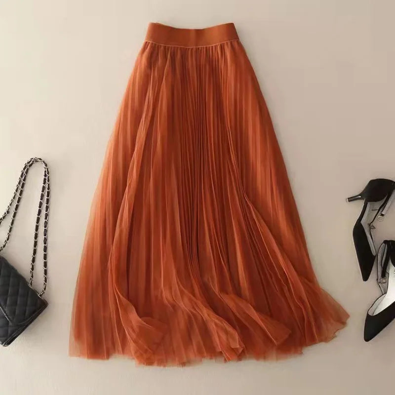 Morgan | Women's Pleated Flowy Skirt-Omni Prime Goods