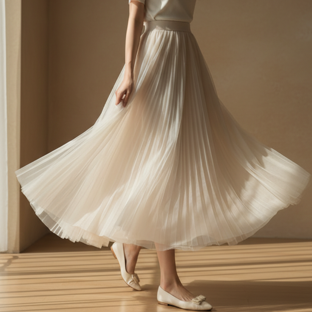 Morgan | Women's Pleated Flowy Skirt-Omni Prime Goods