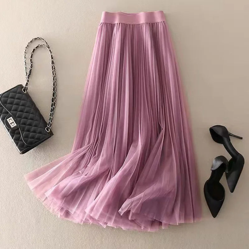 Morgan | Women's Pleated Flowy Skirt-Omni Prime Goods