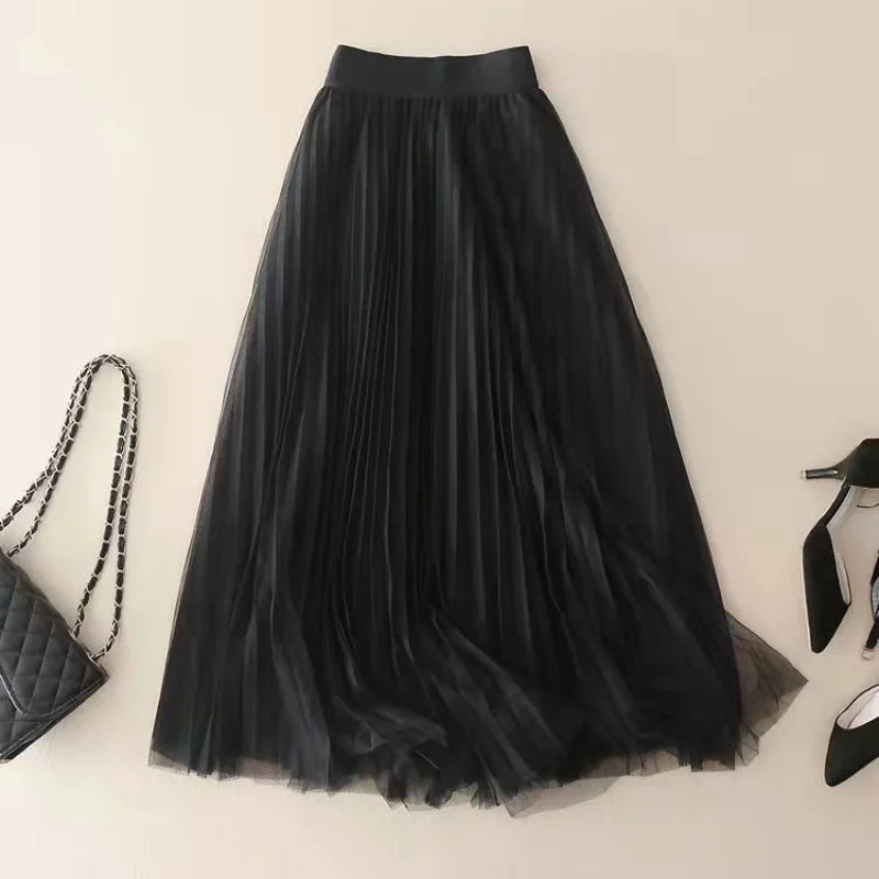 Morgan | Women's Pleated Flowy Skirt-Omni Prime Goods