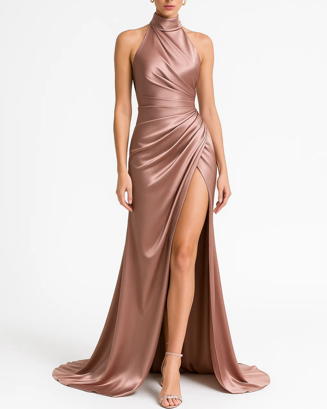 Myra | Women's Elegant Halter Neck Maxi Dress for Evening Events