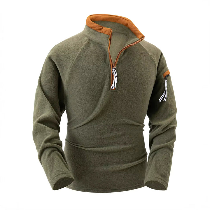 Men's Zippered Stand Collar Sweater - Cozy and Stylish