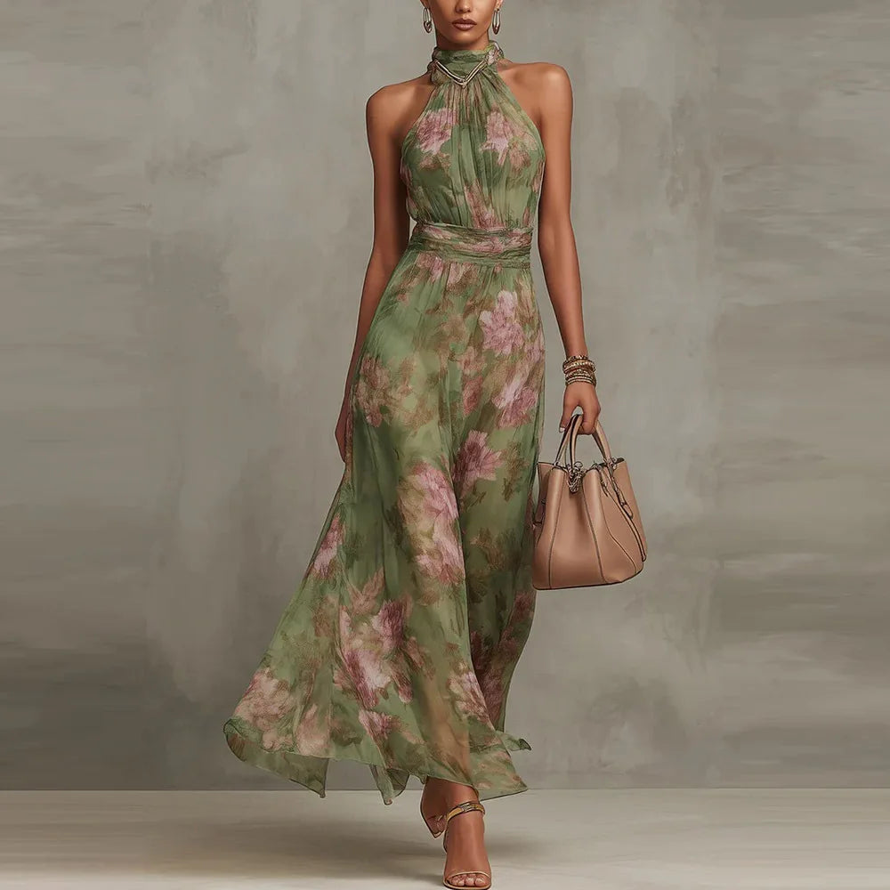 Natalie | Women's Floral Maxi Dress for Wedding Guests-Omni Prime Goods