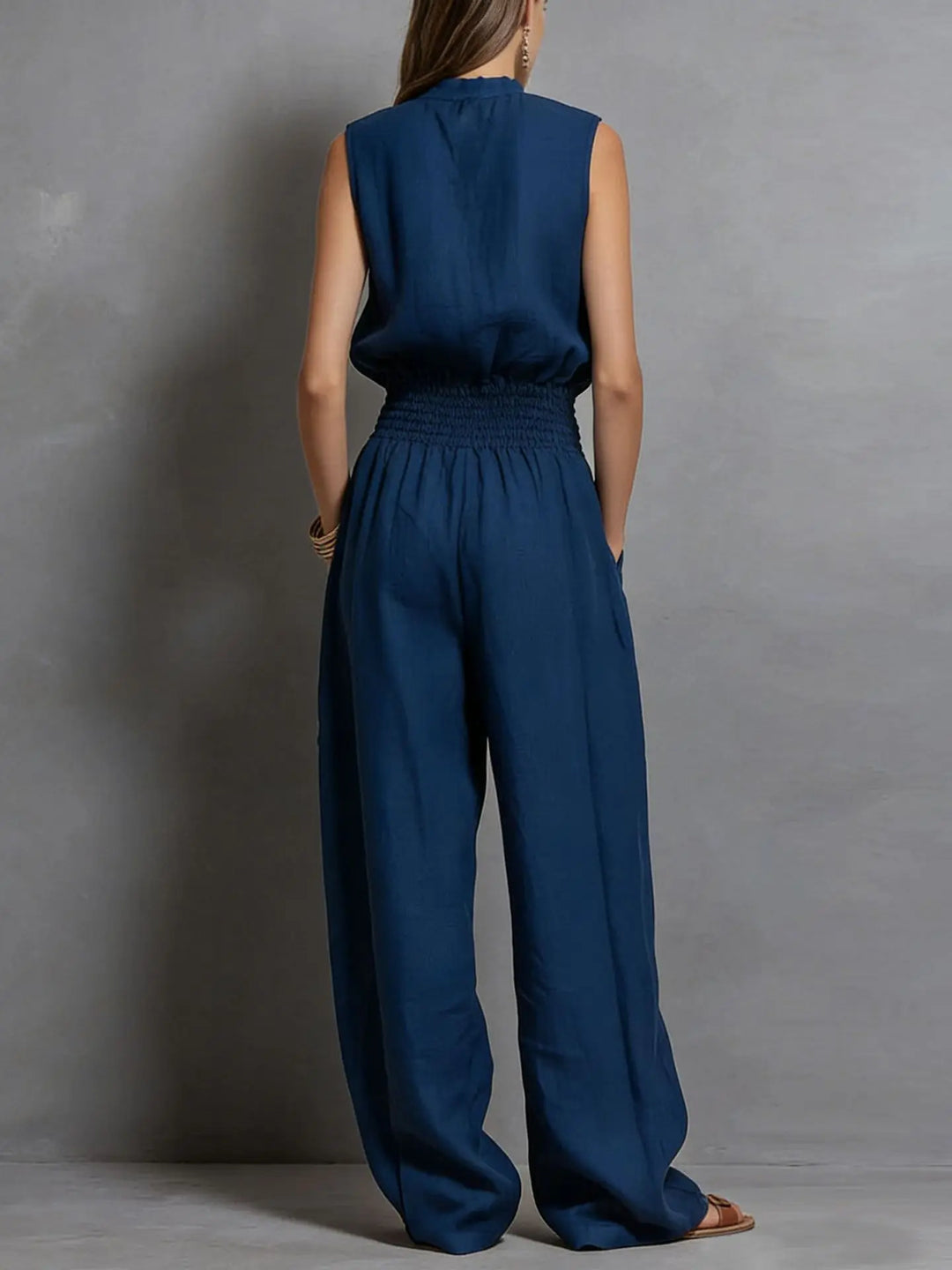 Nikkie | Women's Drawstring Wide Leg Jumpsuit-Omni Prime Goods