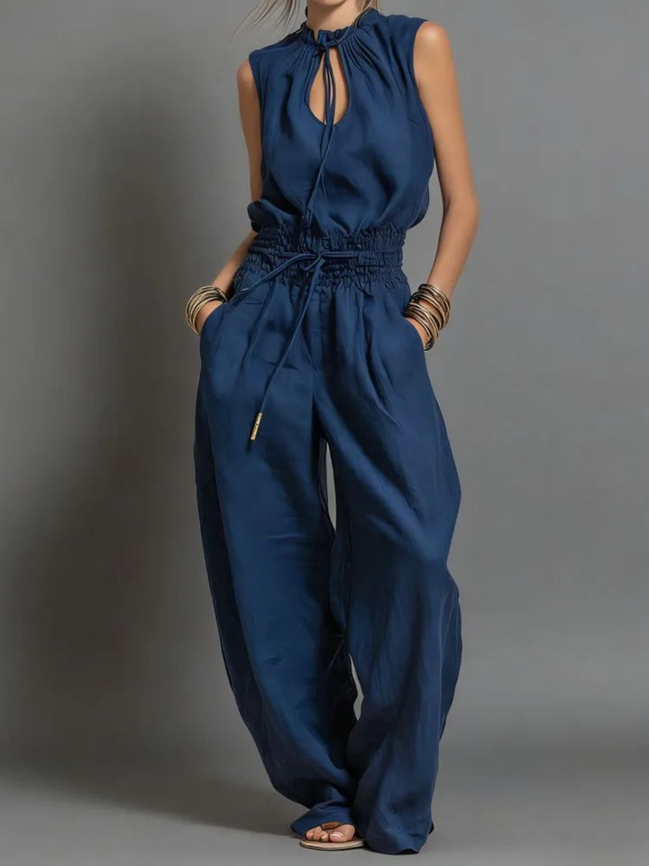 Nikkie | Women's Drawstring Wide Leg Jumpsuit-Omni Prime Goods