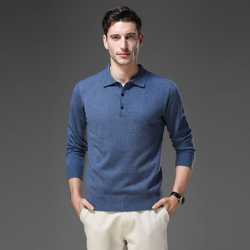 Men's Cashmere Polo Business Sweater