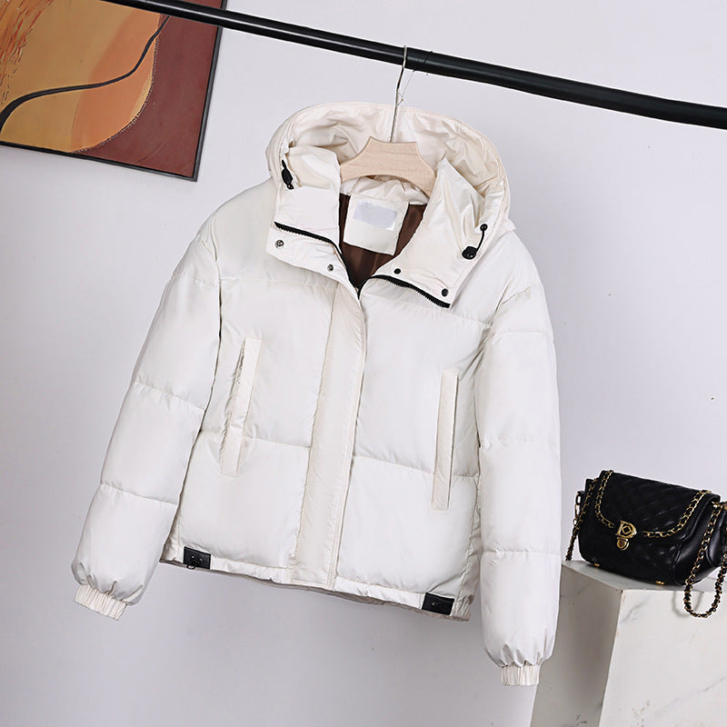 Women's Boxy Cut Padded Hooded Jacket with Concealed Placket