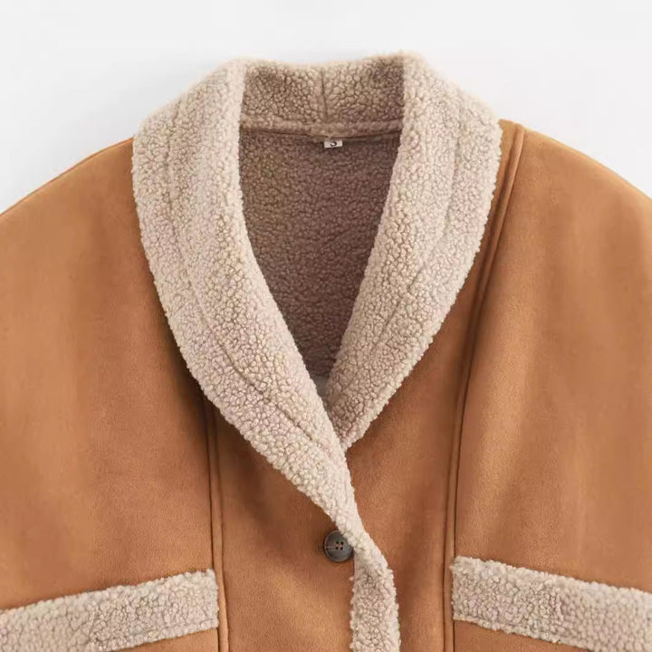 Women's Stylish Short Jacket with Buttons and Pockets