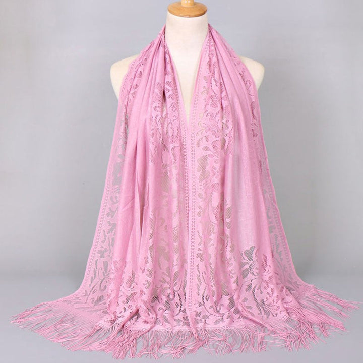 Women's Elegant Lace Scarf with Fringes