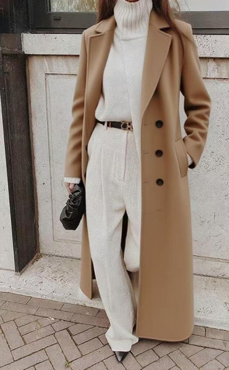 Women's Longline Coat with Pockets for Stylish Warmth