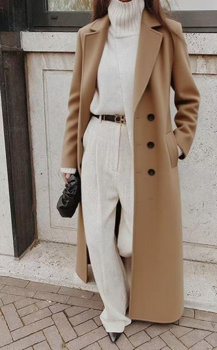 Women's Longline Coat with Pockets for Stylish Warmth