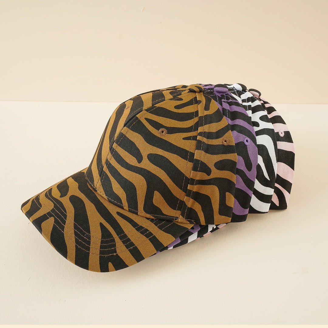 Women's Zebra Pattern Baseball Cap with Adjustable Closure