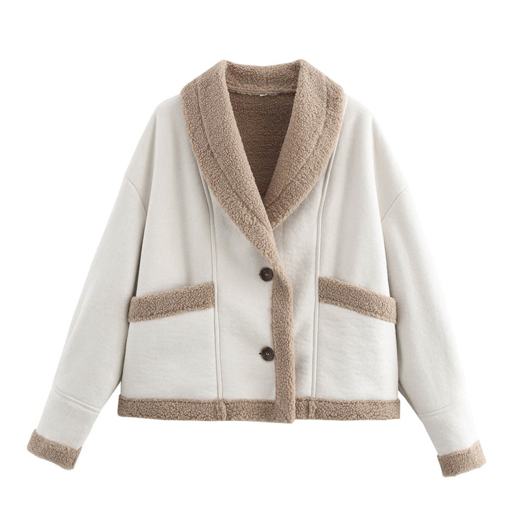 Women's Stylish Short Jacket with Buttons and Pockets