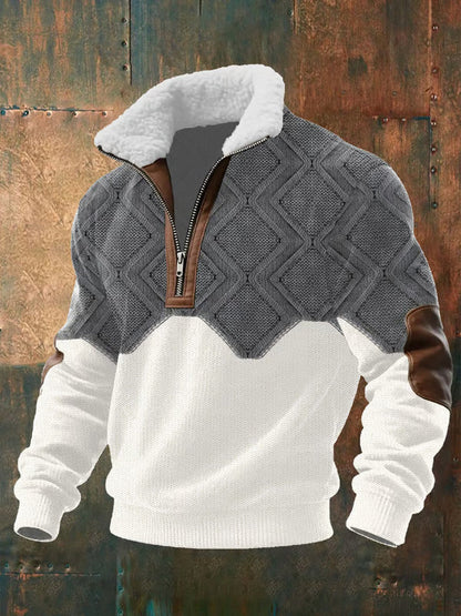 Men's Fleece Pullover with High Collar