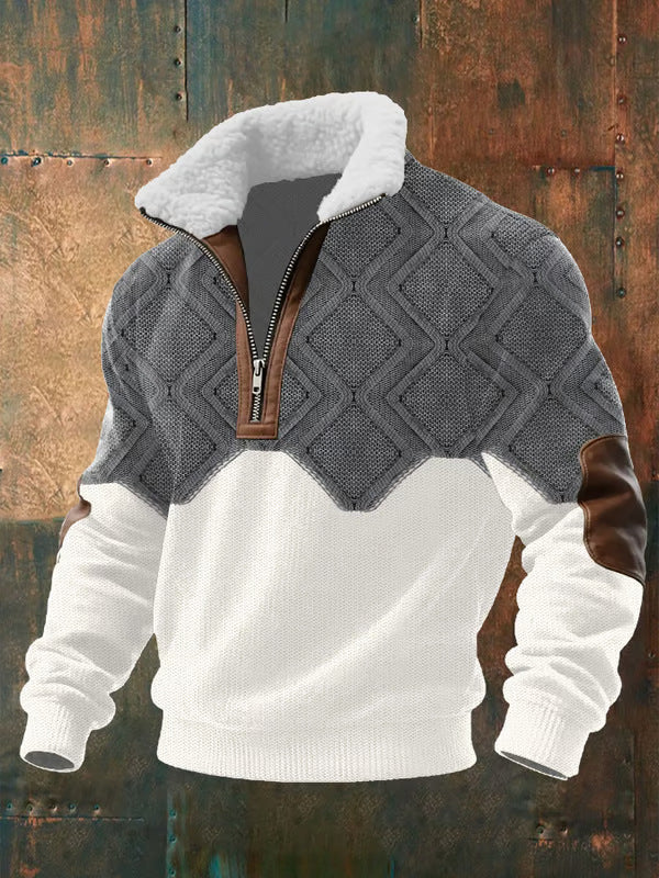 Men's Fleece Pullover with High Collar