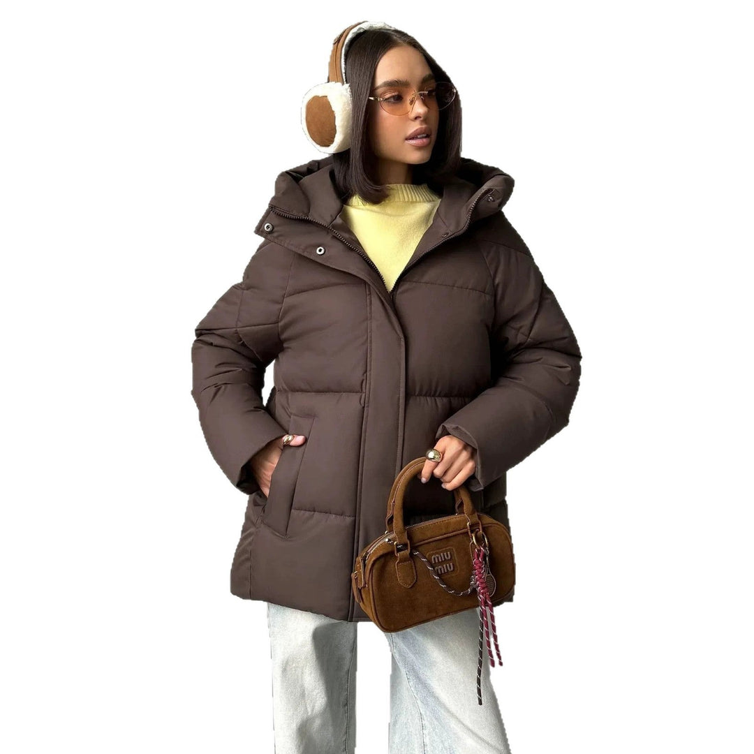 Women's Oversized Hooded Padded Jacket with Pockets