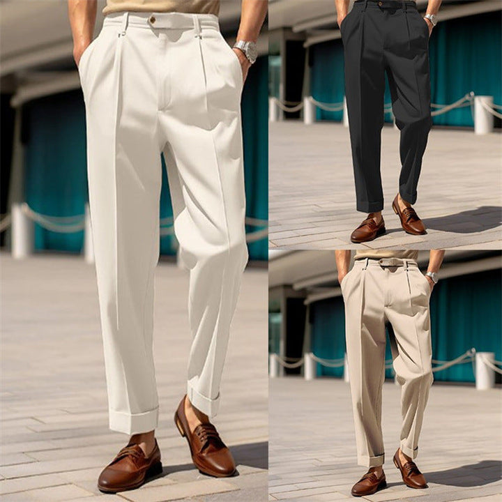 James | Men's Elegant Straight Cut Suit Trousers