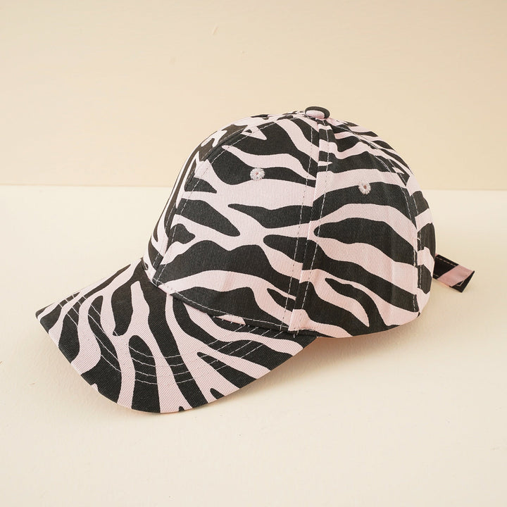 Women's Zebra Pattern Baseball Cap with Adjustable Closure