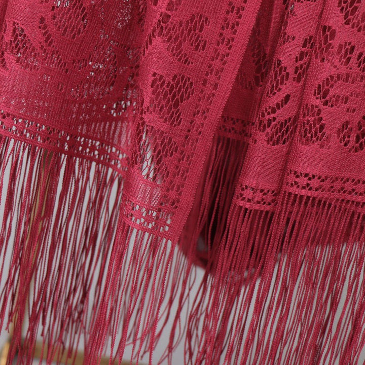 Women's Elegant Lace Scarf with Fringes