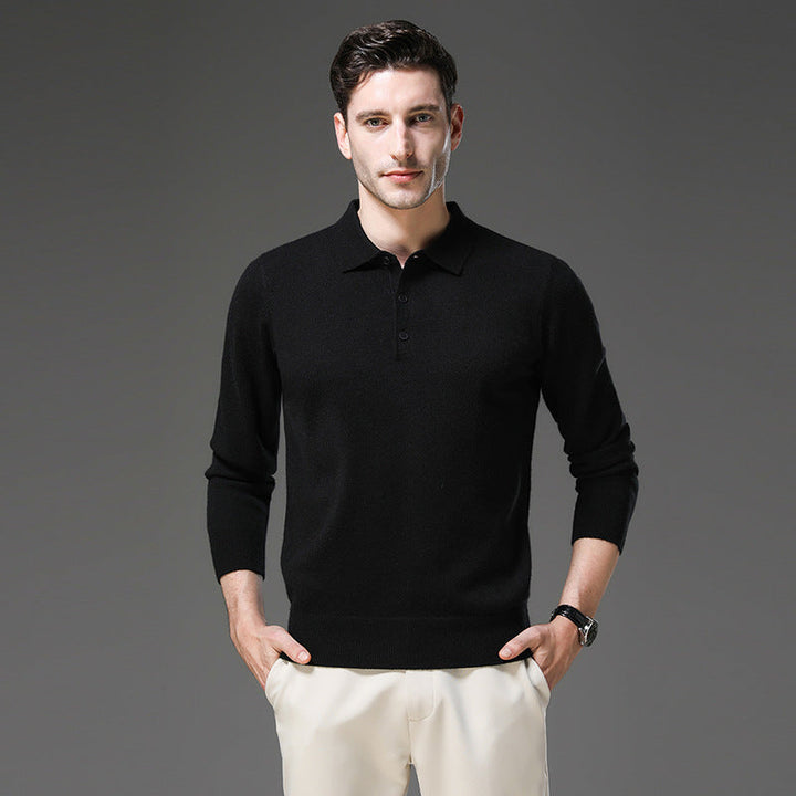 Men's Cashmere Polo Business Sweater