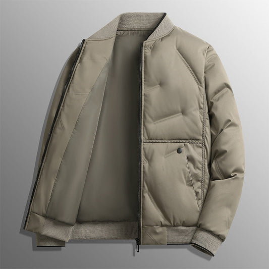 Langärmlige gesteppte Herrenjacke mit Taschen für wohlige Wärme im Alltag
