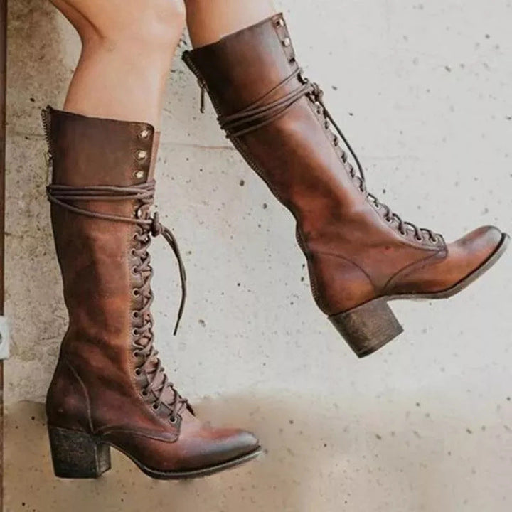 Women's Trendy Knee-High Boots with Chunky Heel