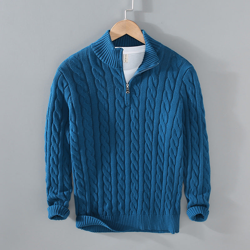 Men's Cotton Half-Zip Pullover Sweater