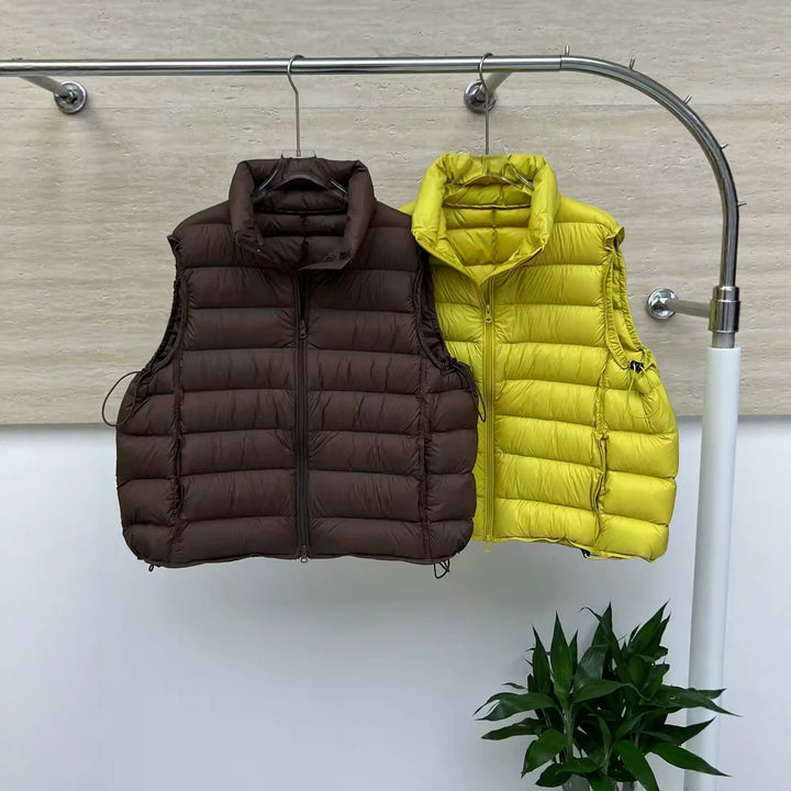 Women's Lightweight Quilted Thermal Vest with Dual Zipper