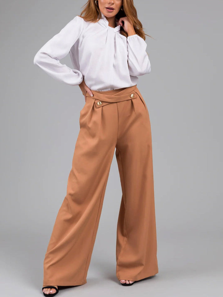 Women's High Waist Full Length Work Trousers
