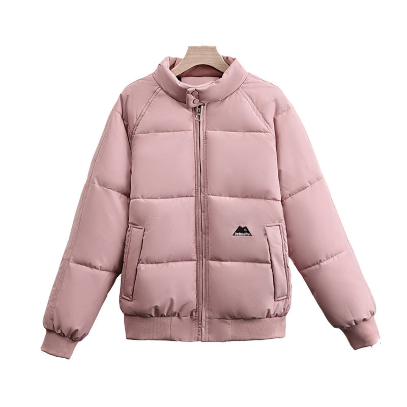 Women's Short Quilted Jacket with High Stand Collar