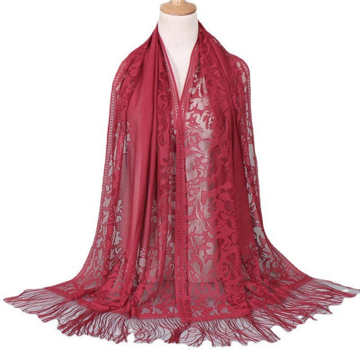 Women's Elegant Lace Scarf with Fringes