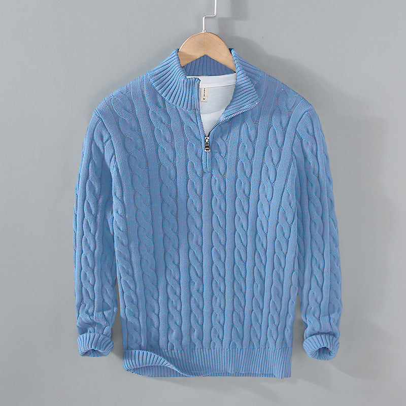 Men's Cotton Half-Zip Pullover Sweater