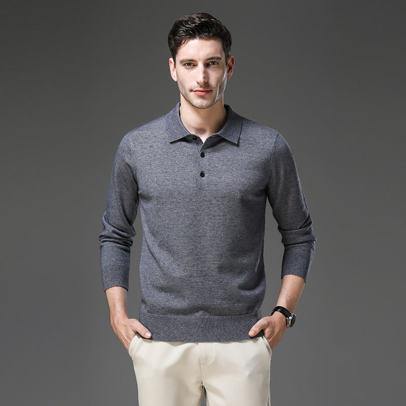 Men's Cashmere Polo Business Sweater