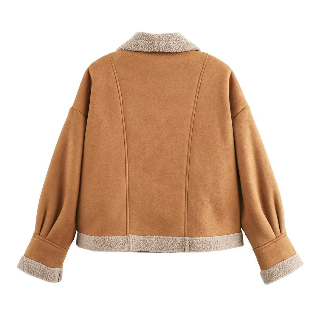 Women's Stylish Short Jacket with Buttons and Pockets