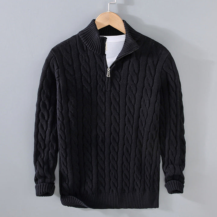 Men's Cotton Half-Zip Pullover Sweater