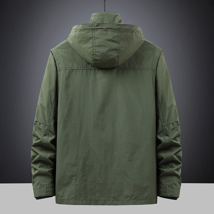 Men's Hooded Field Jacket with Versatile Pockets