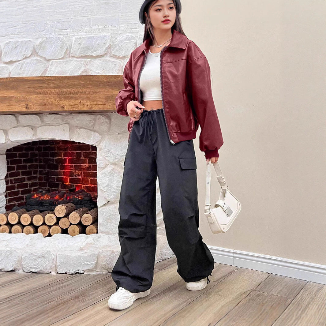 Women's Classic Collar Full Zip Bomber Jacket